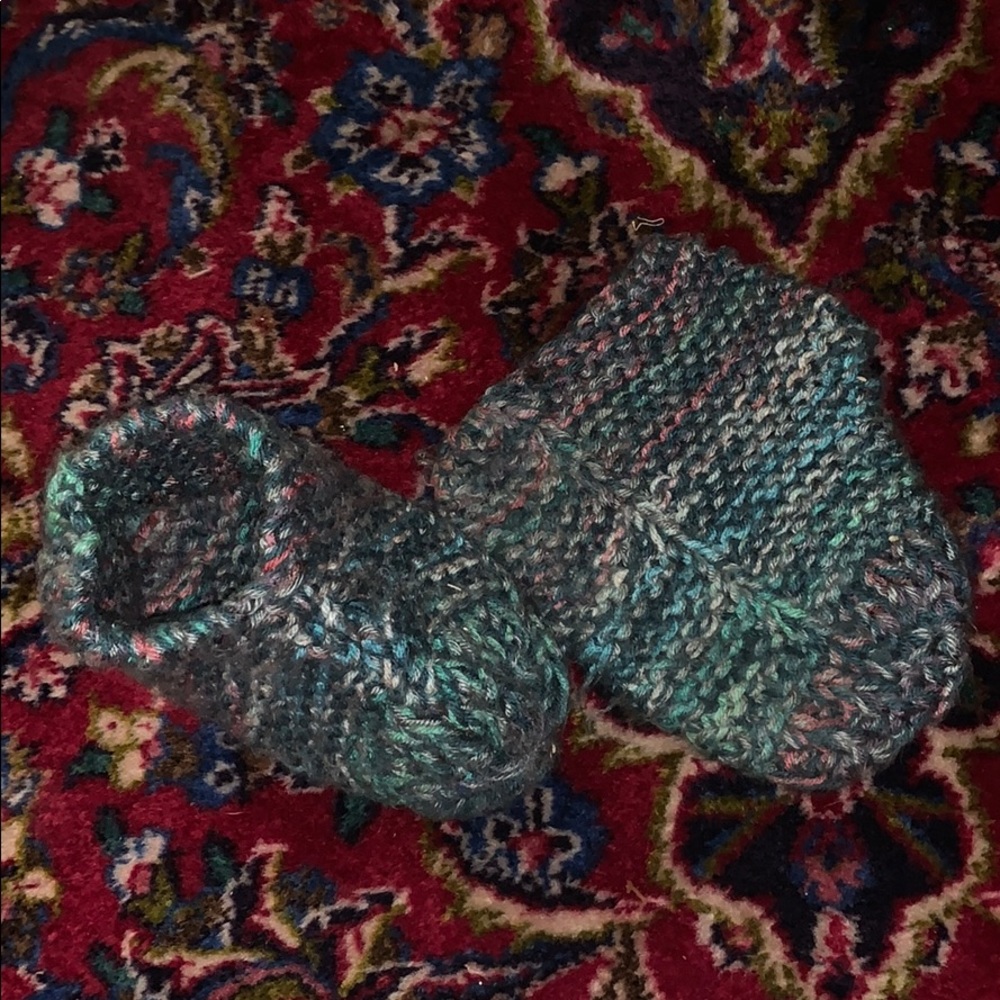 Handmade Knitted wool toddler booties slippers